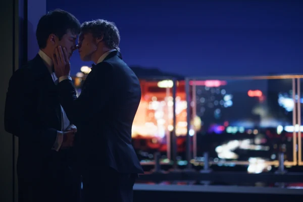 Hudson Williams en Connor Storrie in Heated Rivalry