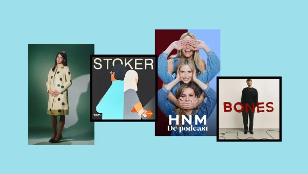 collage van onze luistertips, waaronder de podcast stoker