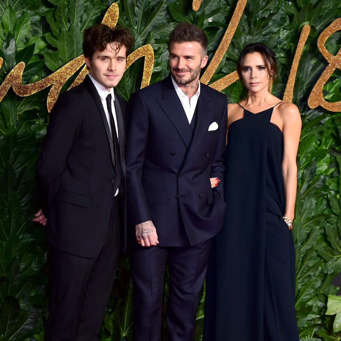 Brooklyn, David en Victoria Beckham