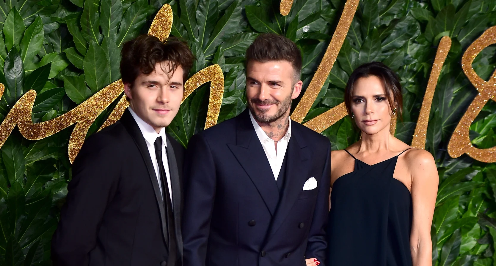 Brooklyn, David en Victoria Beckham