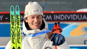 Noorse biatleet Sturla Holm Lægreid wint brons en bekent daarna live op tv dat hij is vreemdgegaan