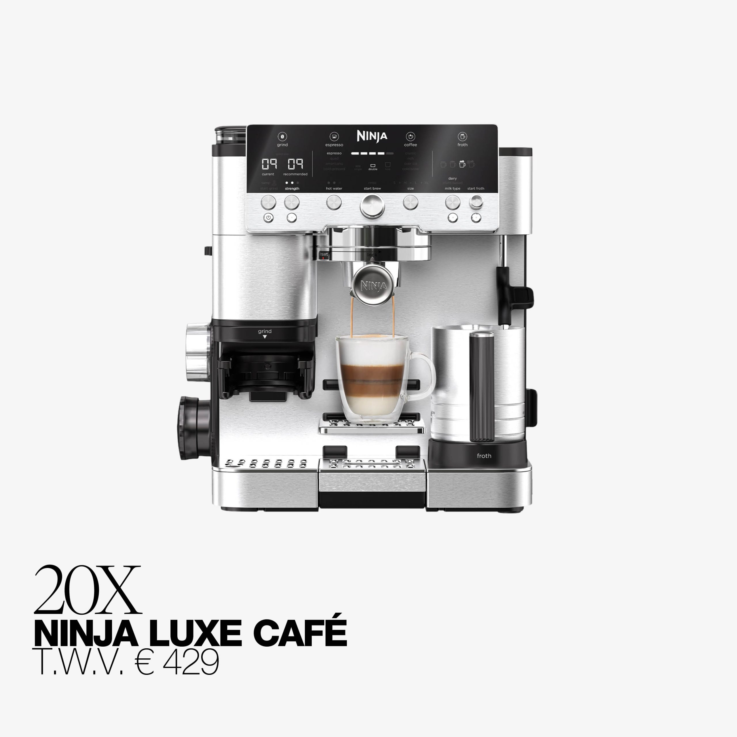 Thuis de lekkerste cappuccino's en espresso martini's maken? Win de Ninja Luxe Café t.w.v. 429 euro