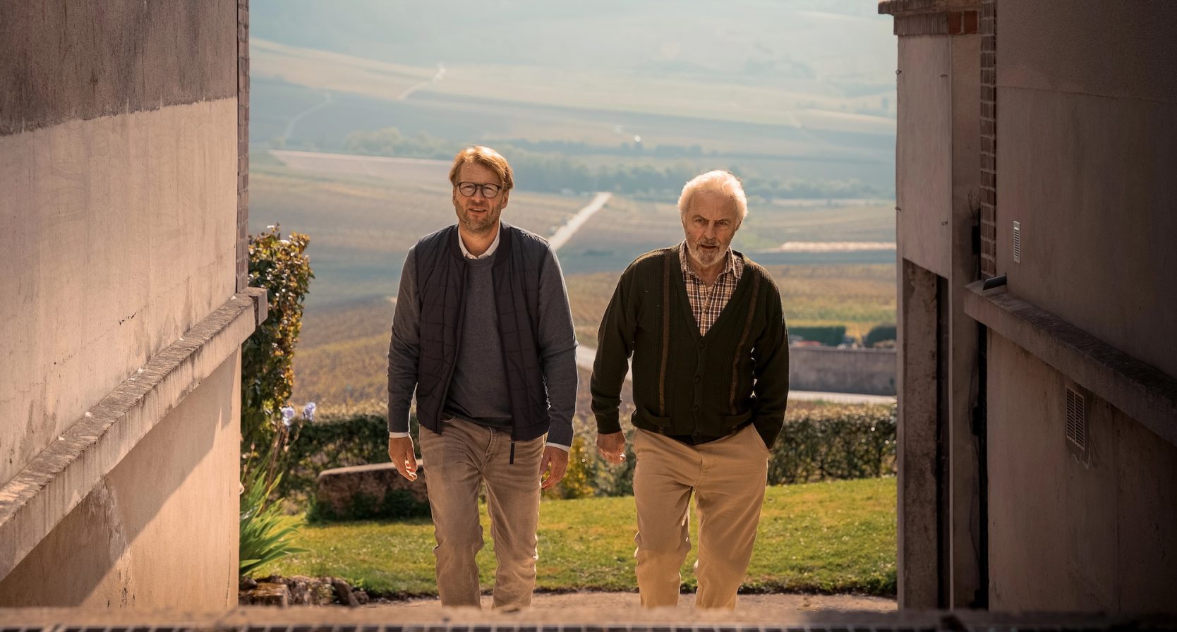 Leo Alkemade met Huub Stapel in de film Champagne