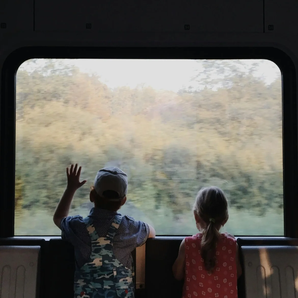 Kinderen in de trein