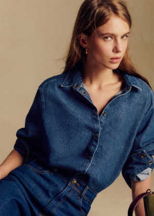 Denim blouse van Sézane