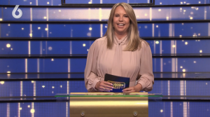 Linda de Mol in jurk tijdens Miljoenenjacht