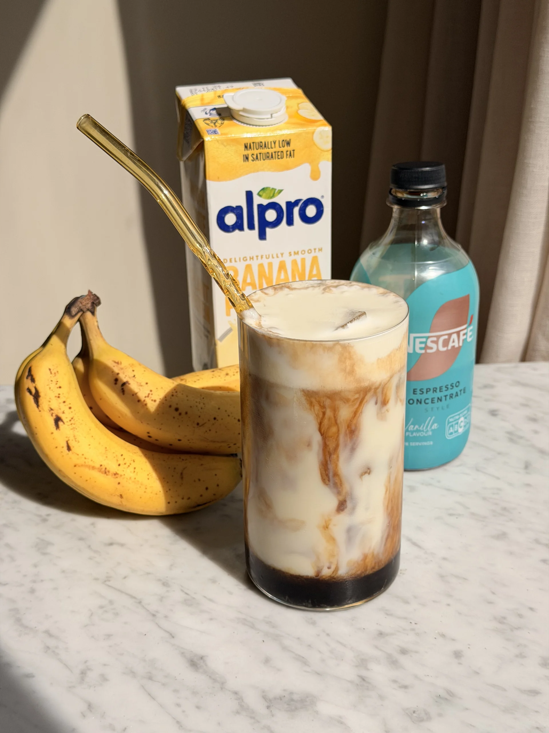 banana cold foam latte