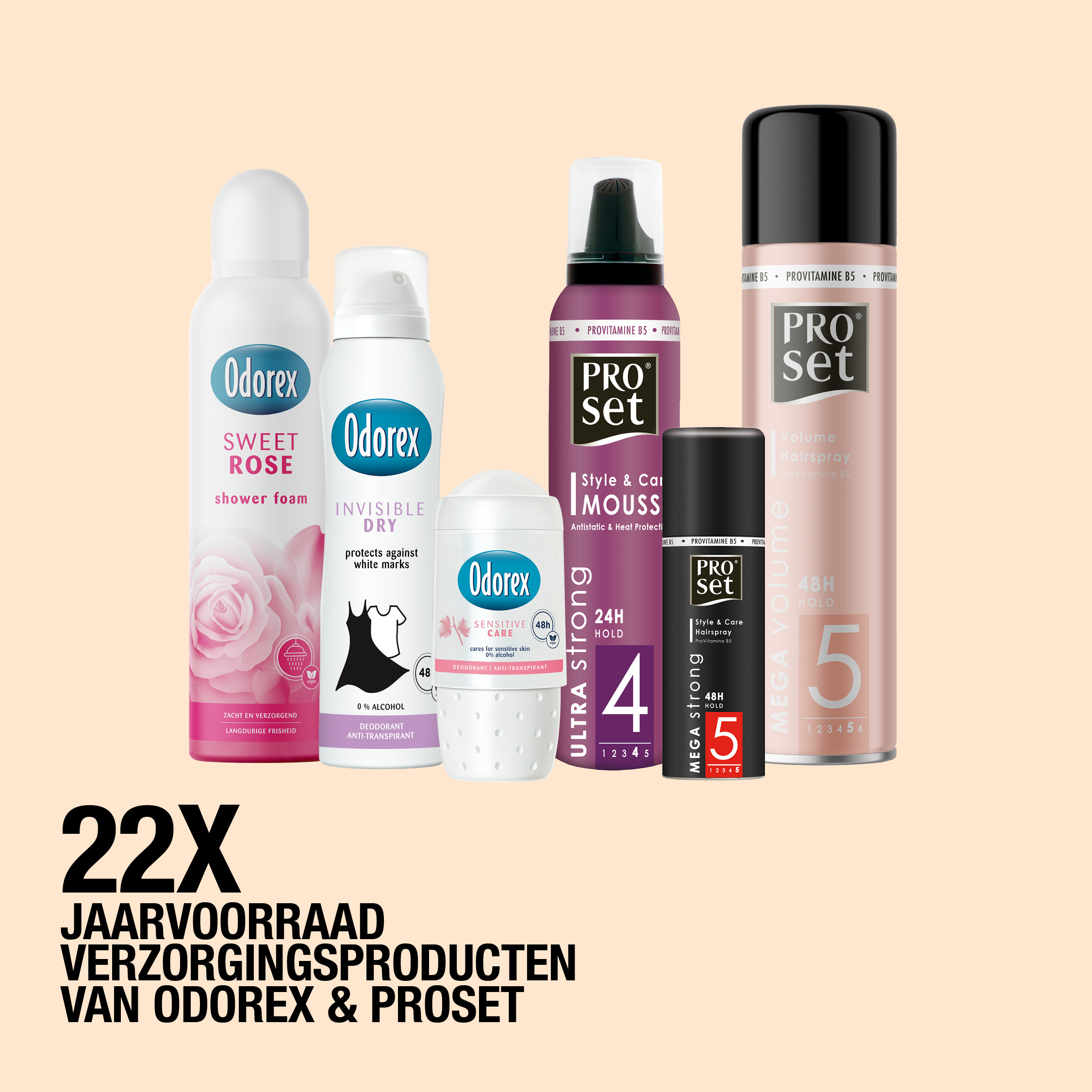 Frisse boel: win 22 x jaarvoorraad verzoringsproducten van Odorex & ProSet t.w.v. 233 euro