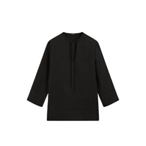 Mini jurk met kraag met bandje van 100% linnen massimo dutti