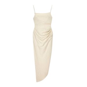 na-kd gedrapeerde jurk in beige