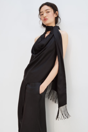 Top met sjaal in het zwart van H&M