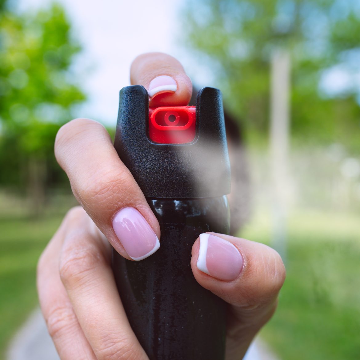 Vrouw met pepperspray