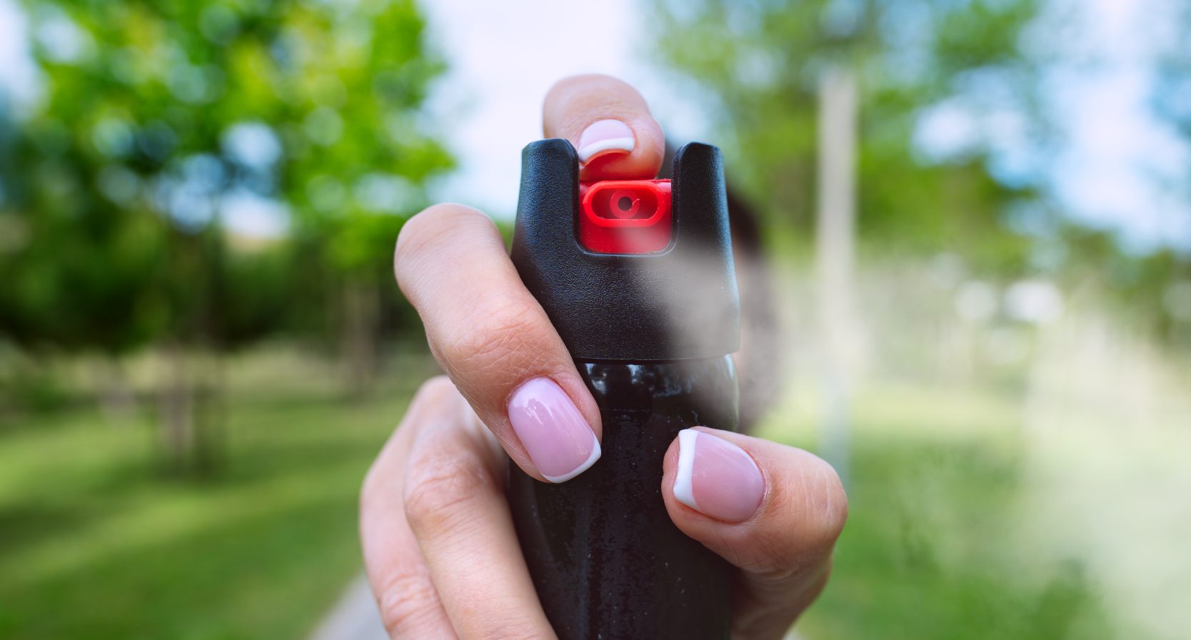 Vrouw met pepperspray