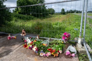 Bloemen op plek van ongeluk omgekomen kinderen in Zeeland