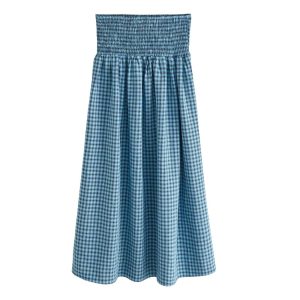 geruite maxi rok