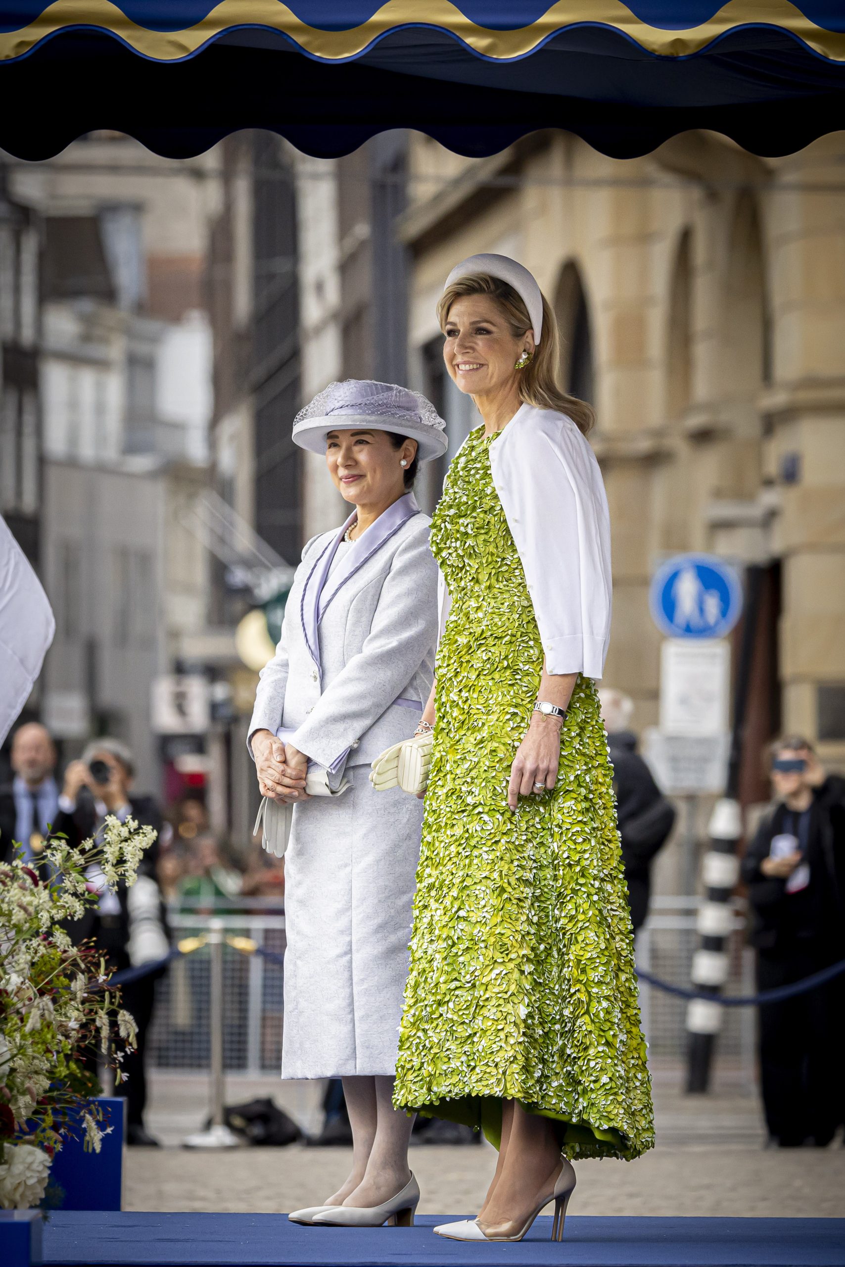 Máxima in haar bijzondere jurk van Natan