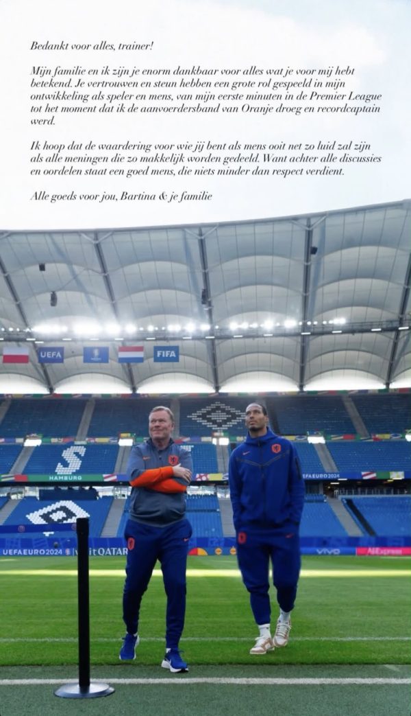 Instagram story Virgil van Dijk