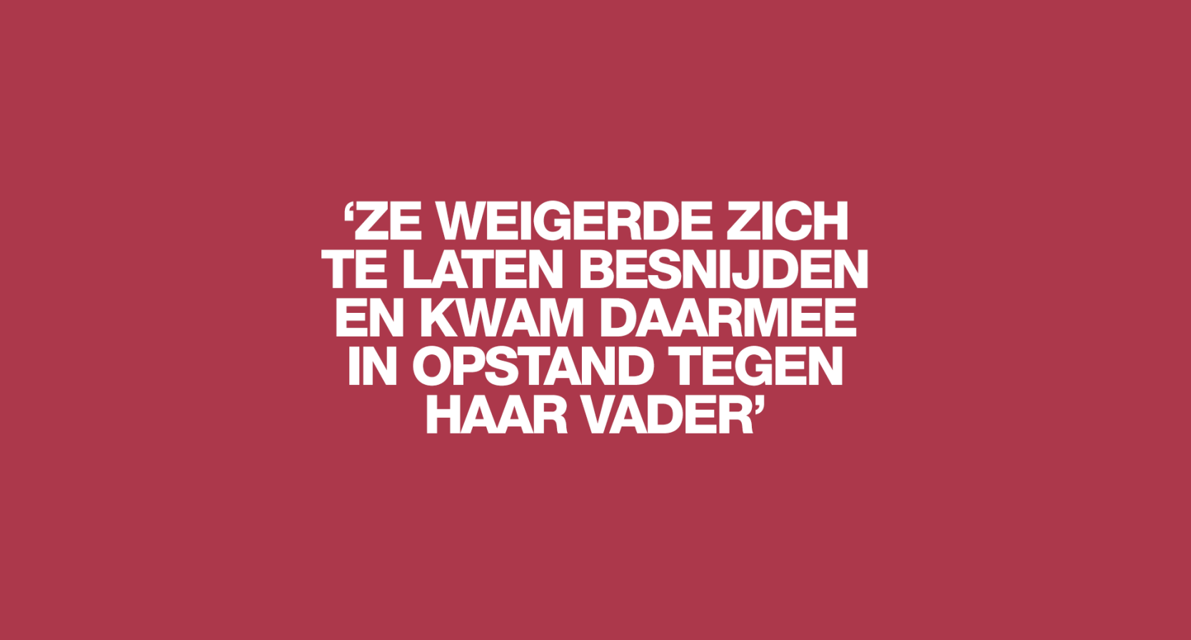 'Sabina uit Kenia moet elke dag strijden voor haar eigen keuzes, in Nederland hebben meisjes er soms te veel'