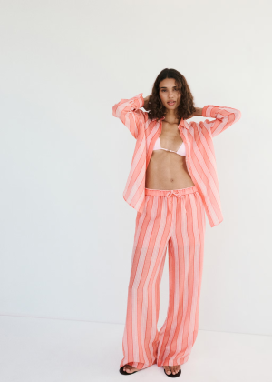 Gestreepte broek mango