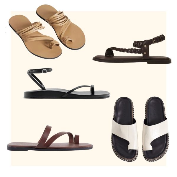 schoenen, slippers met teen
