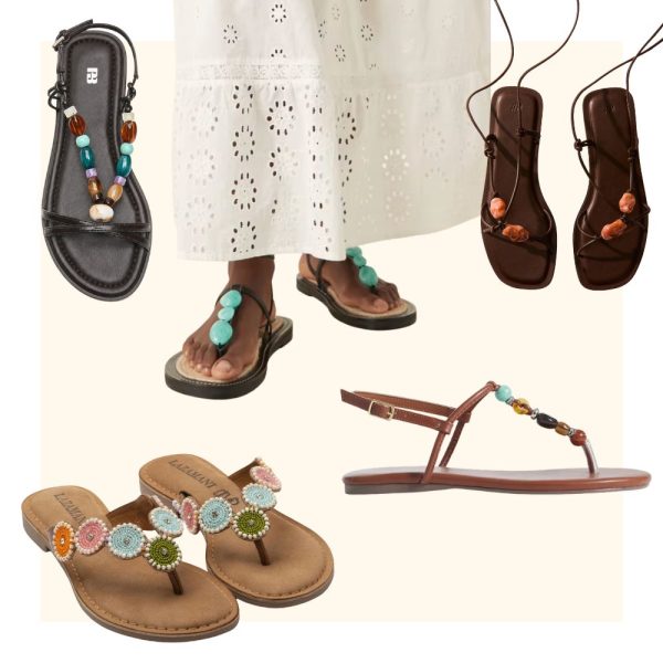 sandalen met kralen