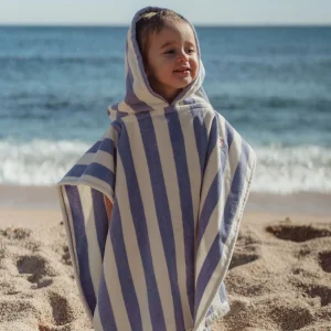 gestreepte badponcho