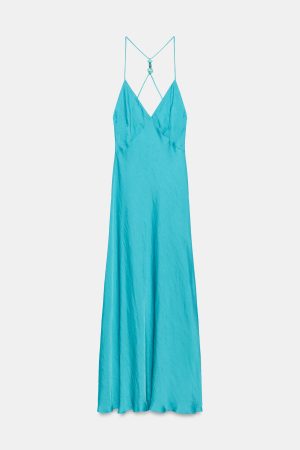 Turquoise jurk 