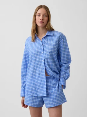 gap oversized seersucker blouse