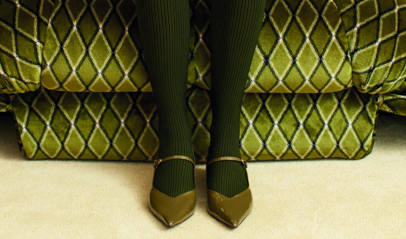 mosgroen panty