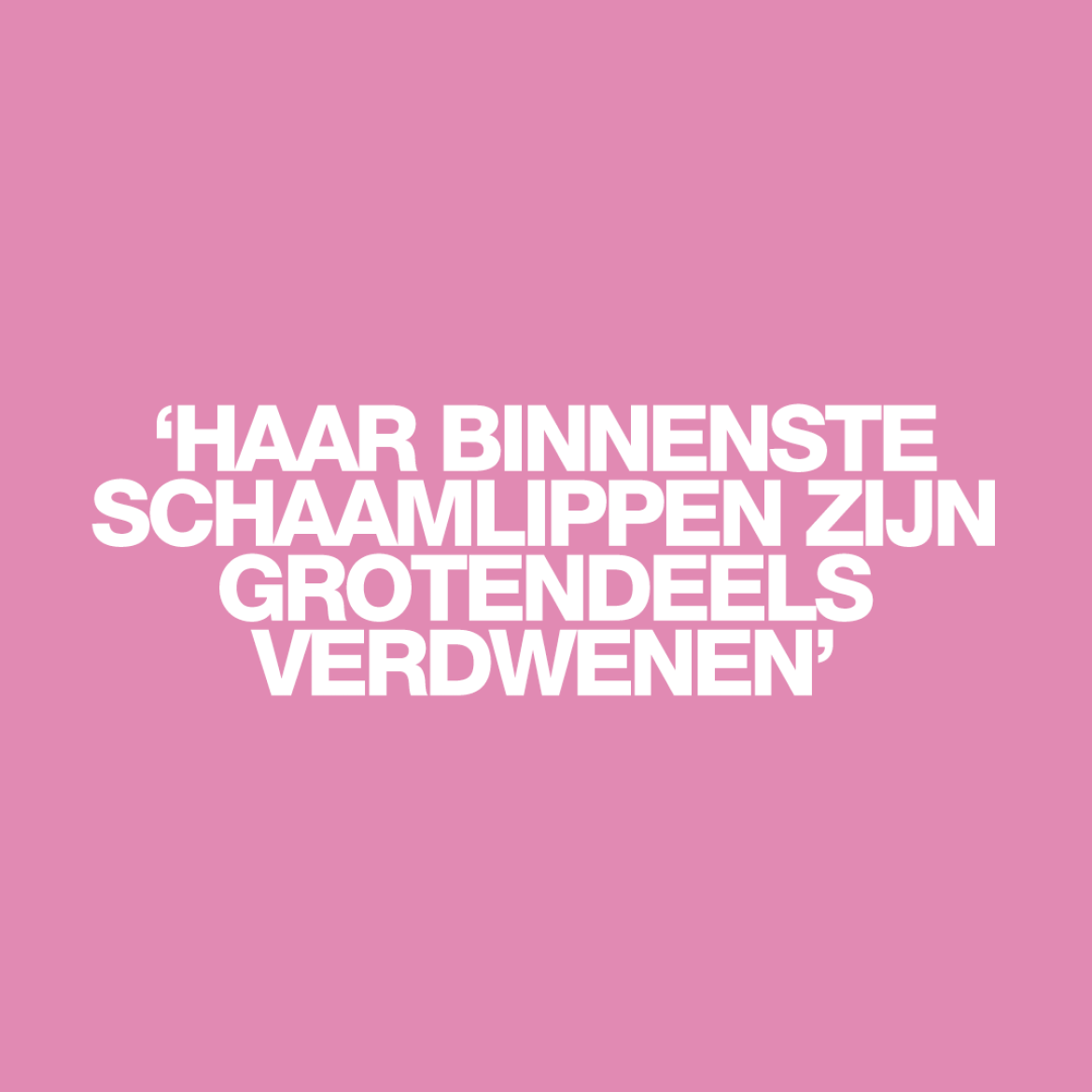 'Ze heeft al twee jaar last van intense jeuk aan haar vulva, die haar overdag afleidt en ’s nachts wakker houdt'