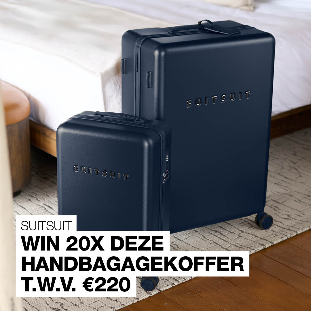 Ik ga op reis en ik neem mee... een SUITSUIT-koffer: maak 20 x kans op dít premium exemplaar t.w.v. 219,95 euro