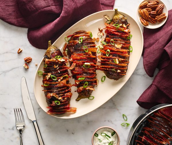 Lekkere recepten aubergine. Hasselback
