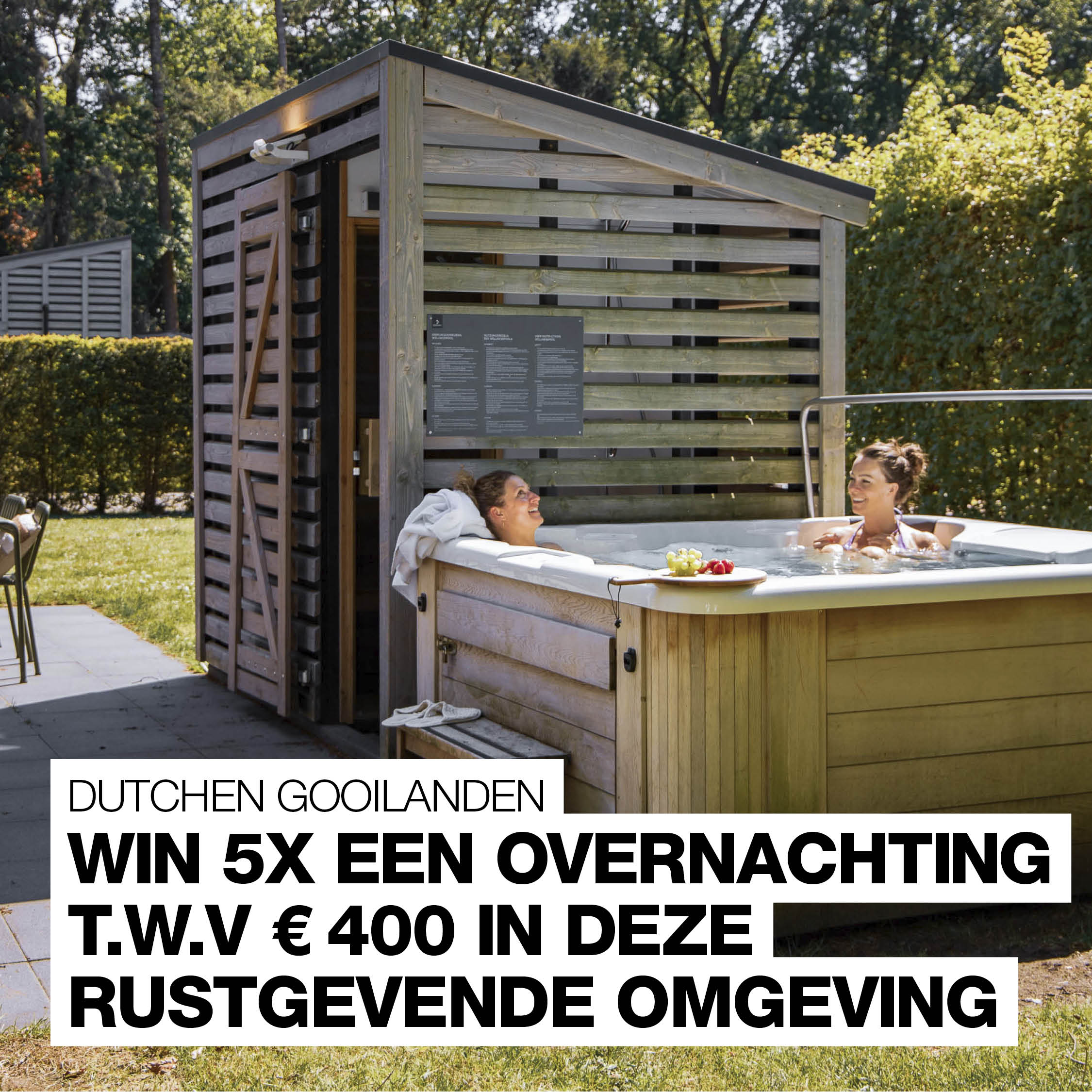 Knijp er even tussenuit: maak 5x keer kans op een overnachting in de natuur ter waarde van 400 (!) euro