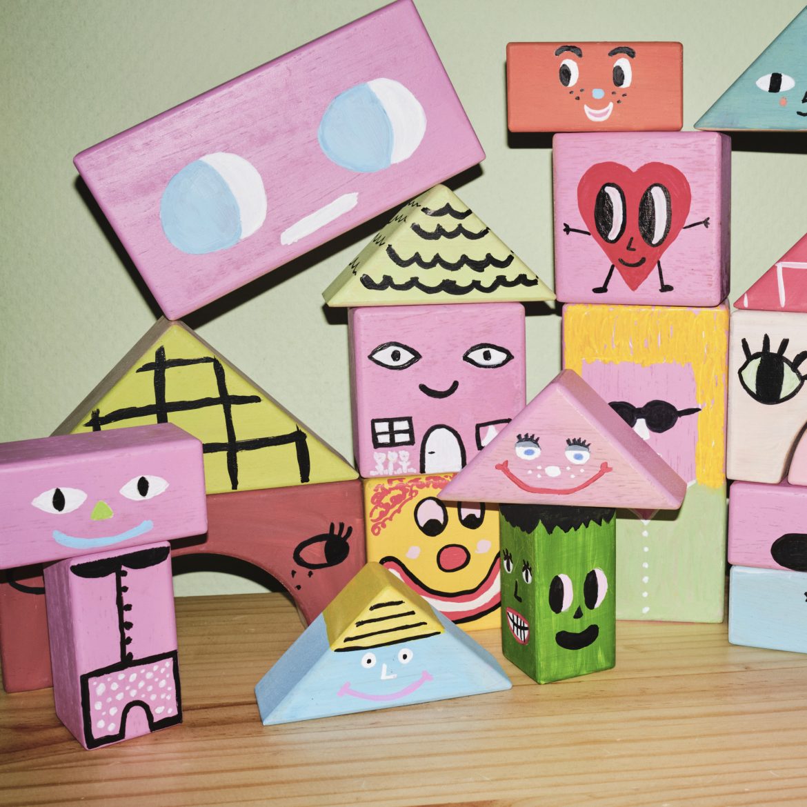 Houten blokken do it yourself knutselen door Valentina Vos