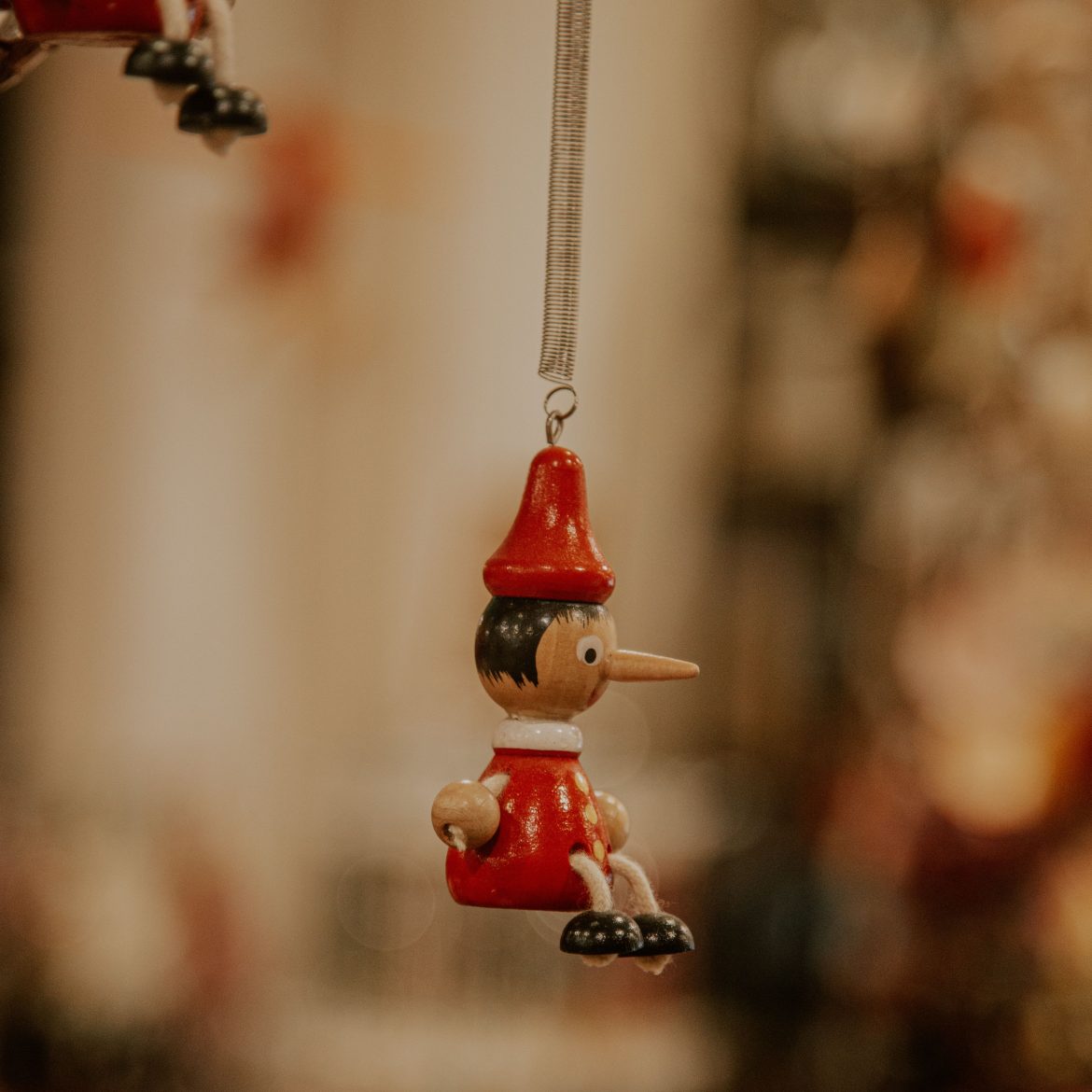 Houten Pinokkio-ornament