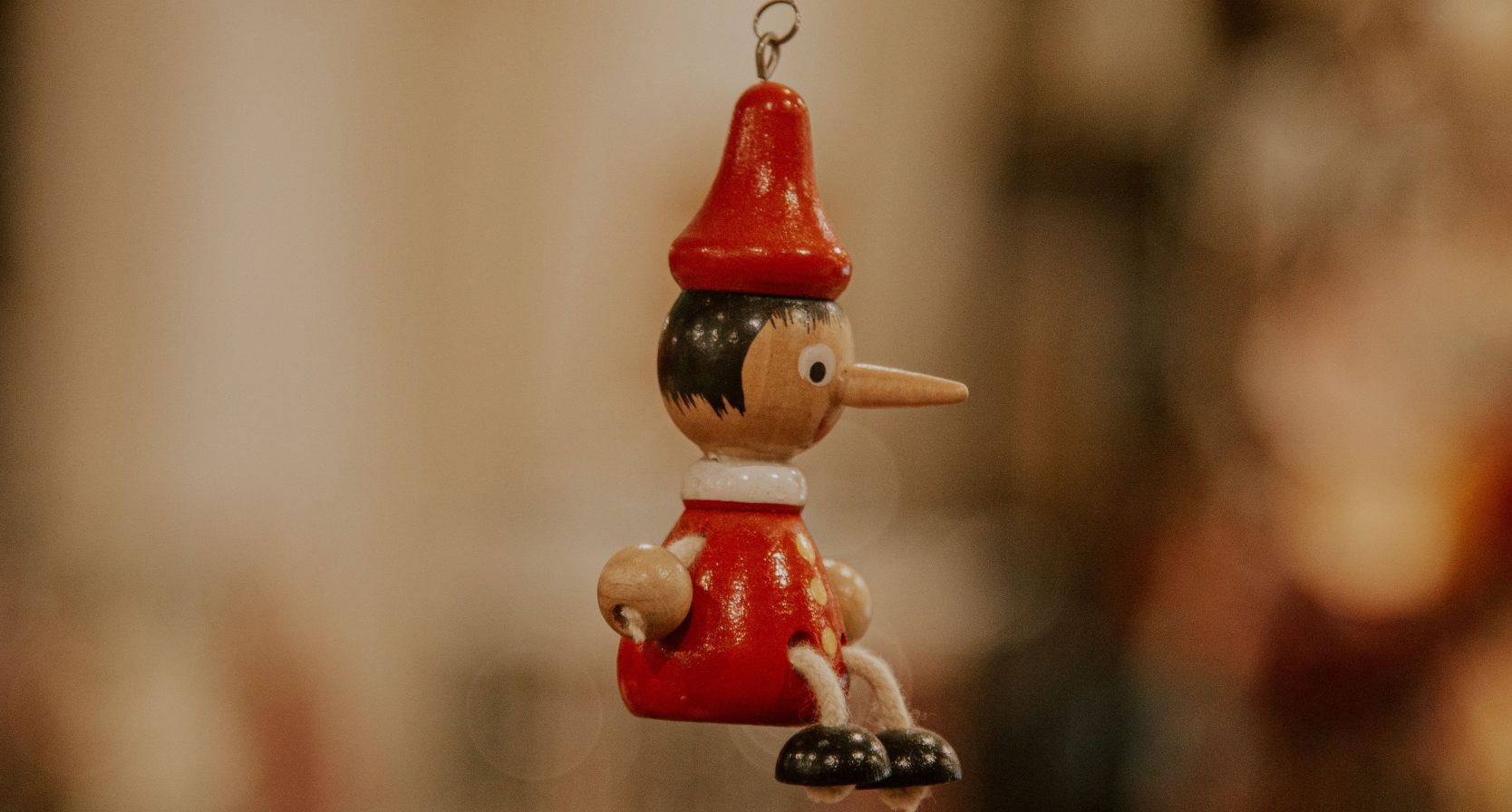 Houten Pinokkio-ornament